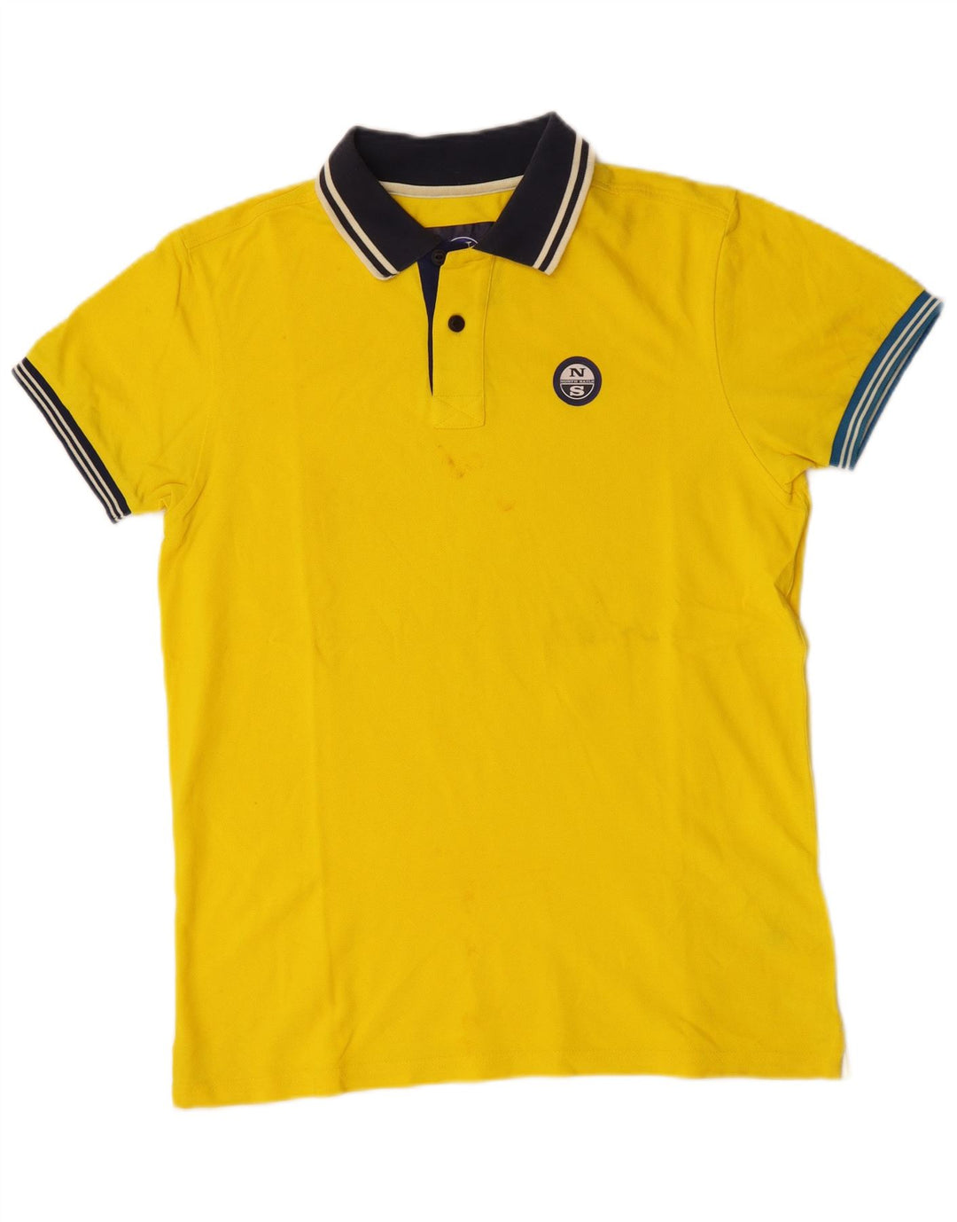 Polo da uomo North Sails in cotone color block giallo medio
