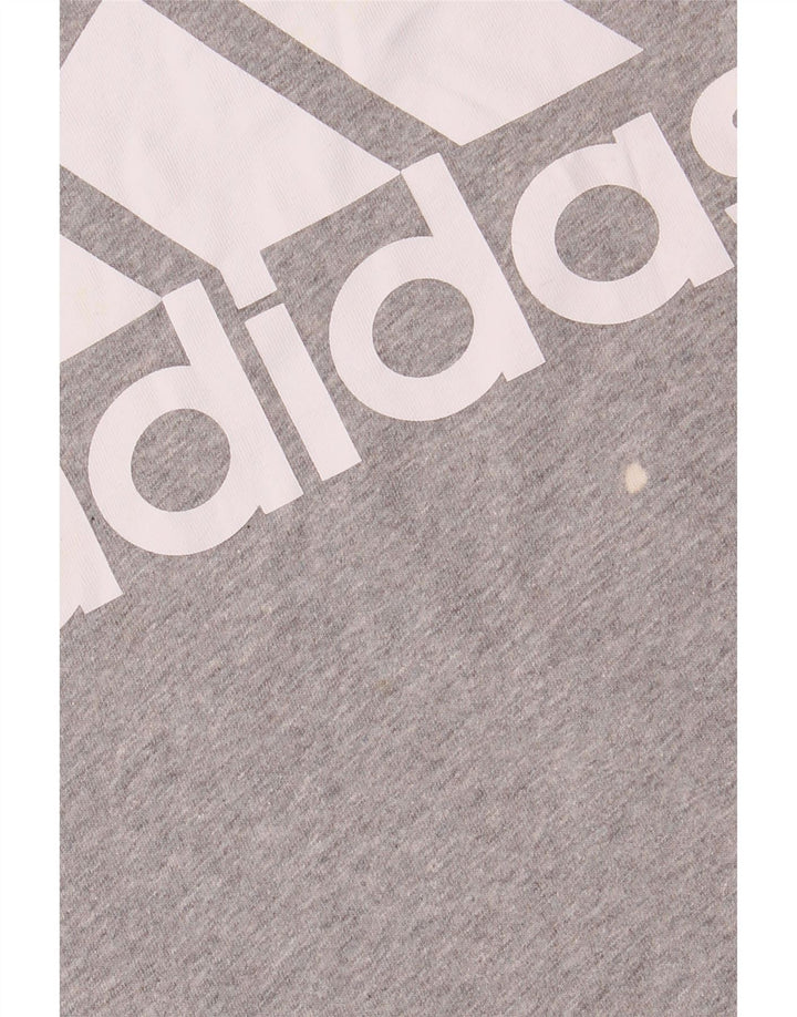 T-shirt grafica da donna Adidas Top UK 12 cotone grigio medio