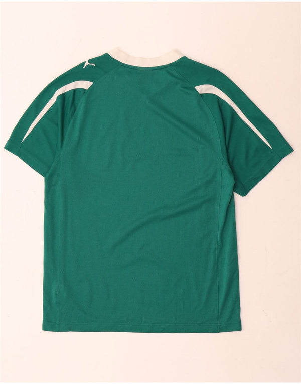 Puma T-shirt grafica da uomo Top Small Verde Colourblock in poliestere