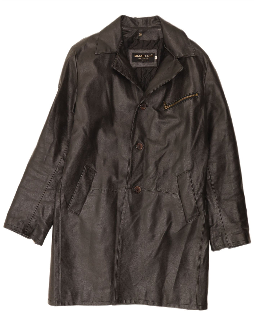 Cappotto in pelle da uomo Blustaff UK 38 Pelle nera media