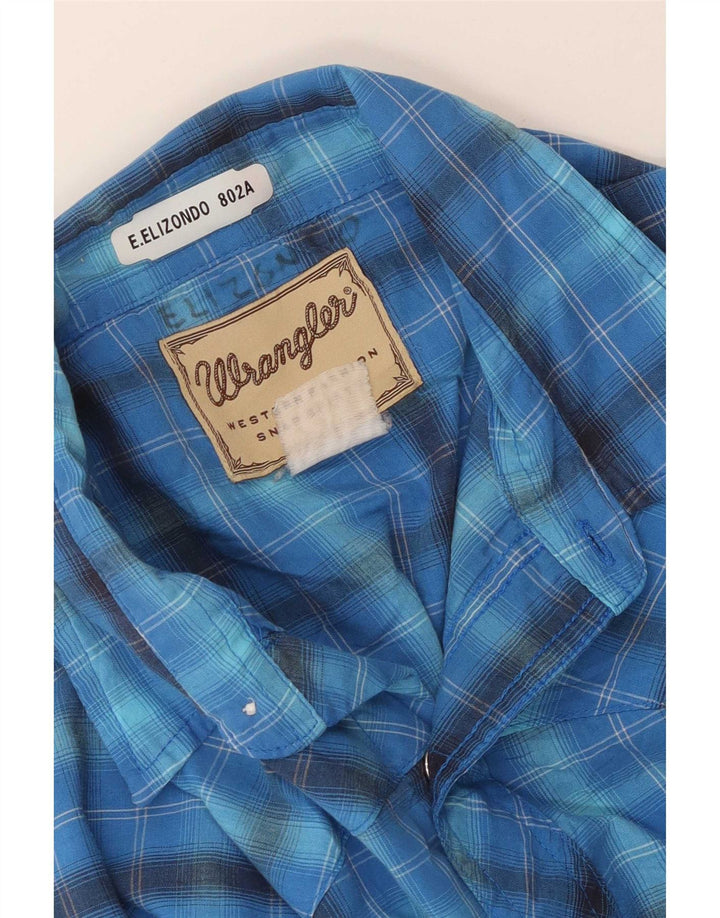 Camicia a maniche corte da uomo Wrangler grande scozzese blu