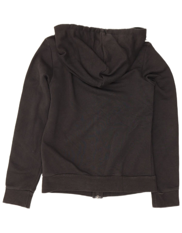 Felpa con cappuccio e zip da donna Adidas UK 4/6 XS cotone nero