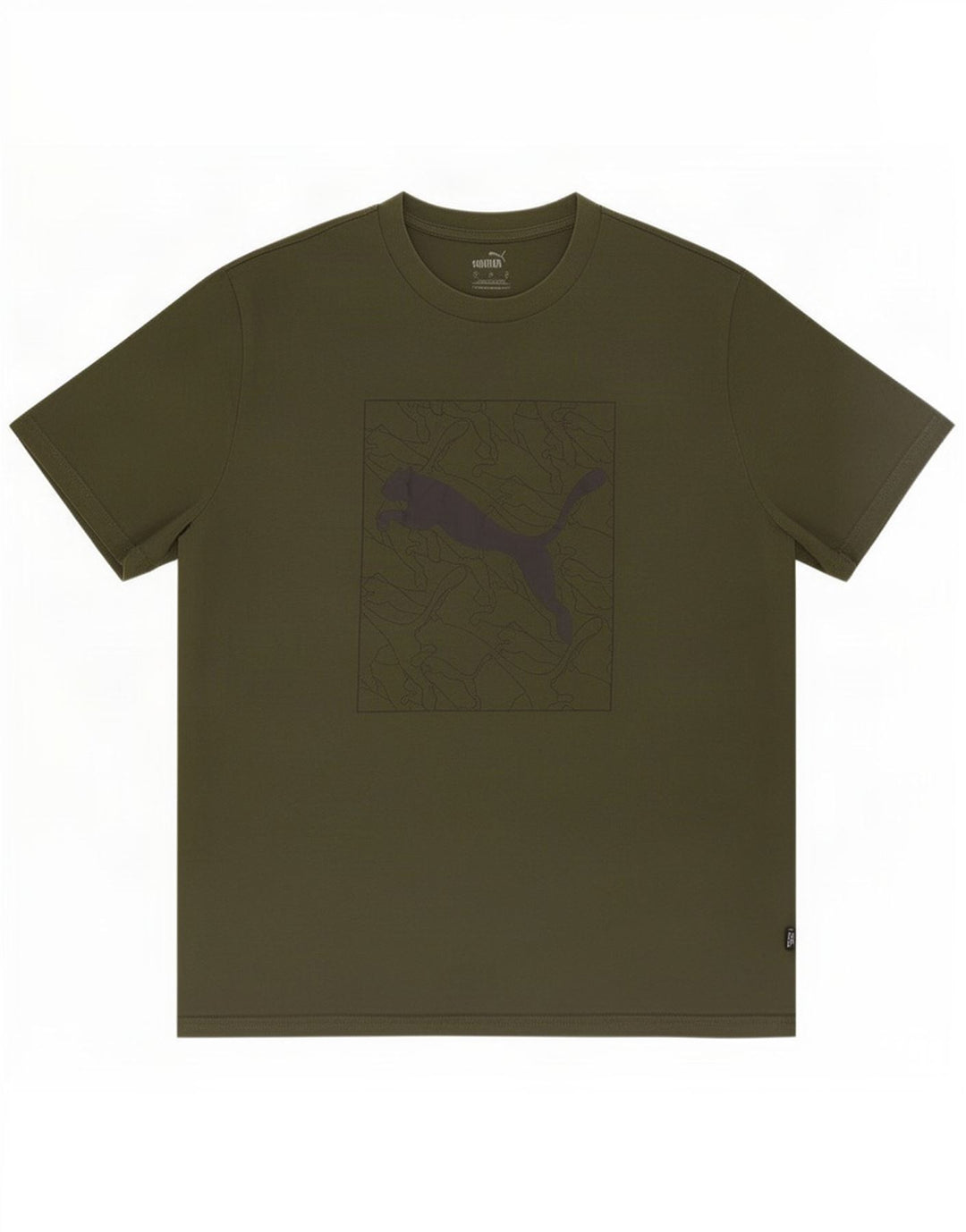 T-shirt grafica da uomo Puma Top Large color kaki