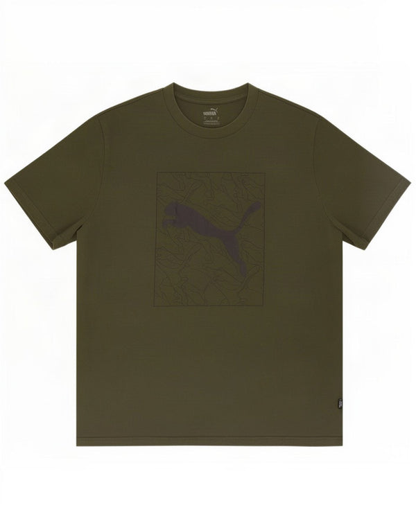 T-shirt grafica da uomo Puma Top Large color kaki