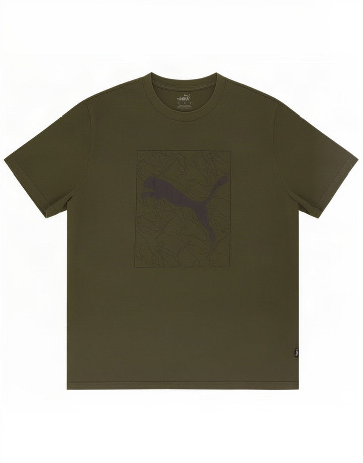 T-shirt grafica da uomo Puma Top Large color kaki