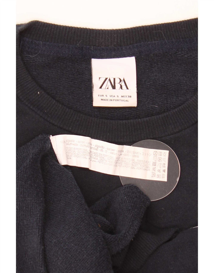 Felpa con Grafica da Uomo Zara Piccola Blu Navy Cotone