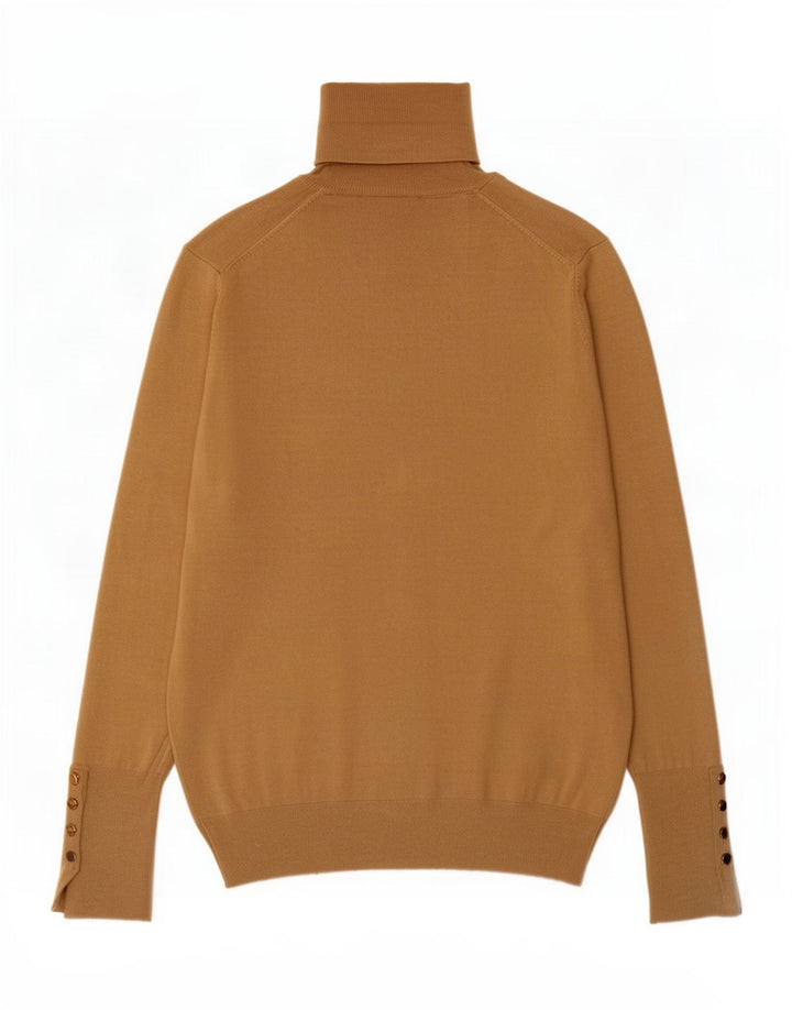 Maglione maglione a collo alto da donna Zara UK 12 Viscosa beige medio