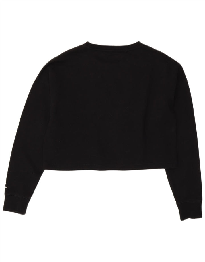 Converse Felpa da donna con grafica corta oversize, maglione UK 14 medio nero