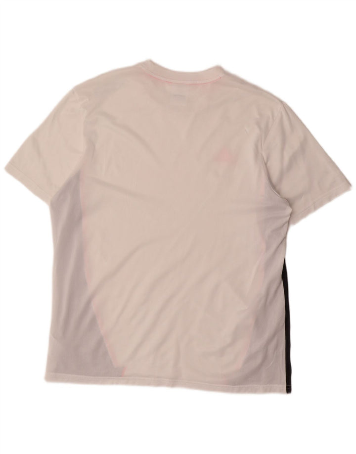 T-shirt grafica da uomo Adidas Top grande in poliestere color block bianco