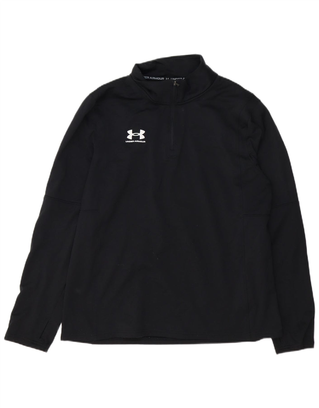 Maglia da ginnastica Under Armour da uomo con zip e collo XL in poliestere nero