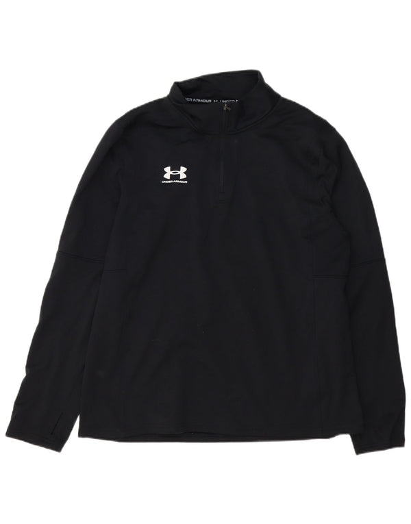 Maglia da ginnastica Under Armour da uomo con zip e collo XL in poliestere nero