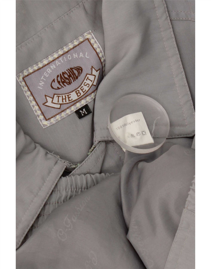 Giubbotto bomber vintage da uomo vestibilità ampia UK 38 Poliestere grigio medio