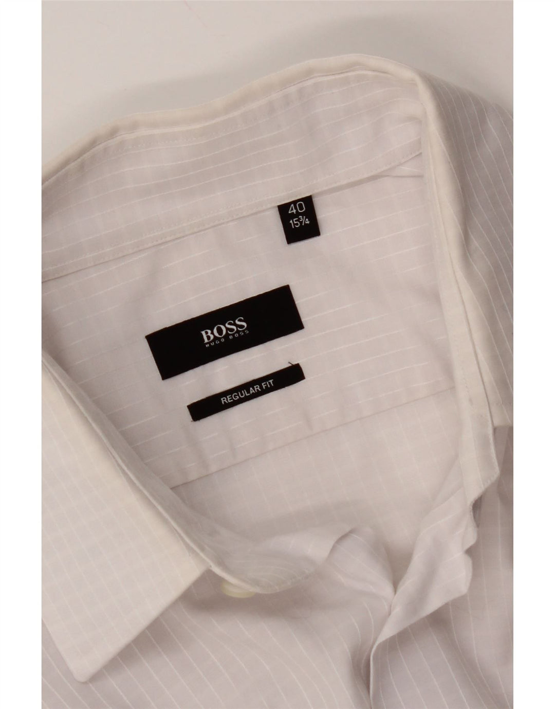 Camicia HUGO BOSS da uomo vestibilità regolare taglia 40 15 3/4 percalle bianco medio