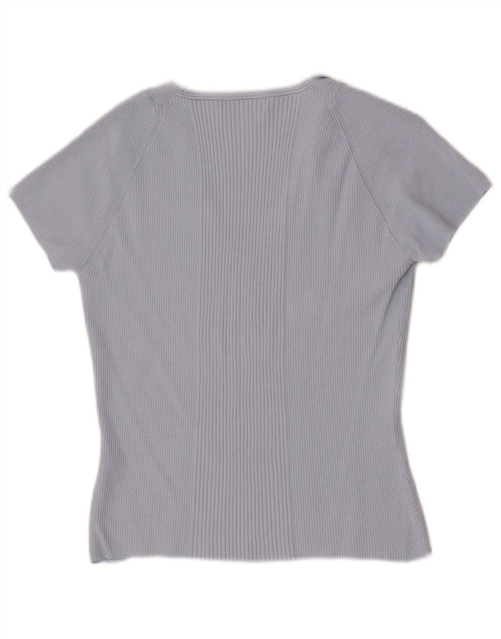 T-shirt corta da donna Marks & Spencer UK 14 Viscosa blu medio