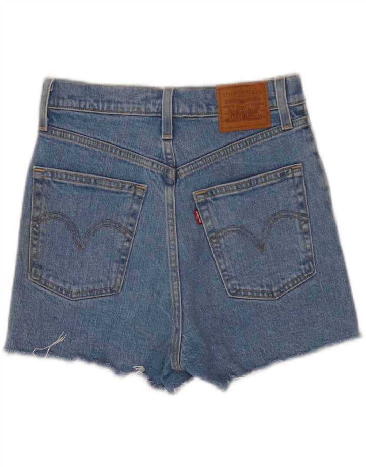 Pantaloncini di jeans da donna Levi's W26 piccoli in cotone blu