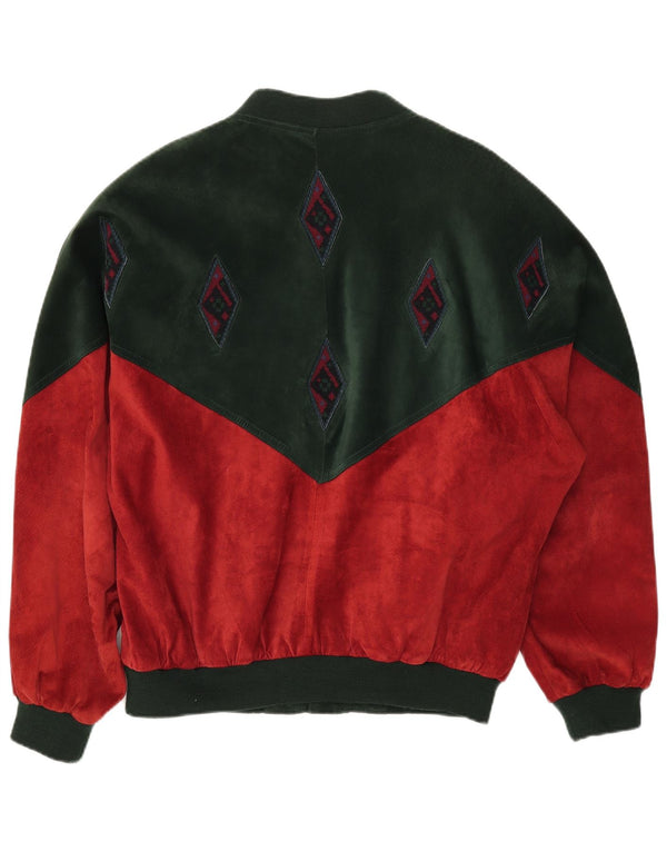 MONTES Giubbotto bomber da uomo IT 54 2XL Poliestere color block rosso