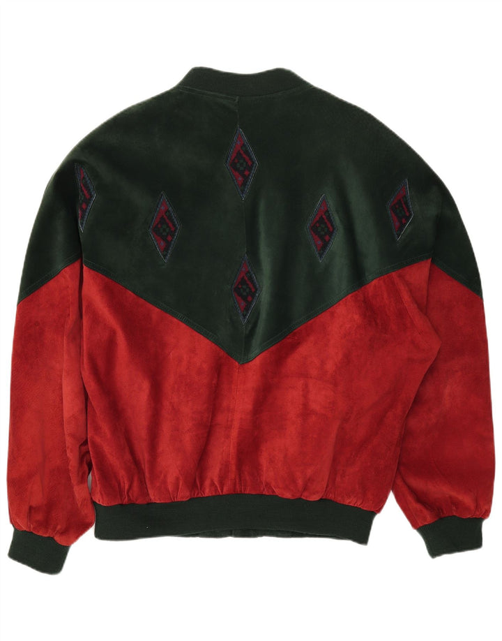 MONTES Giubbotto bomber da uomo IT 54 2XL Poliestere color block rosso