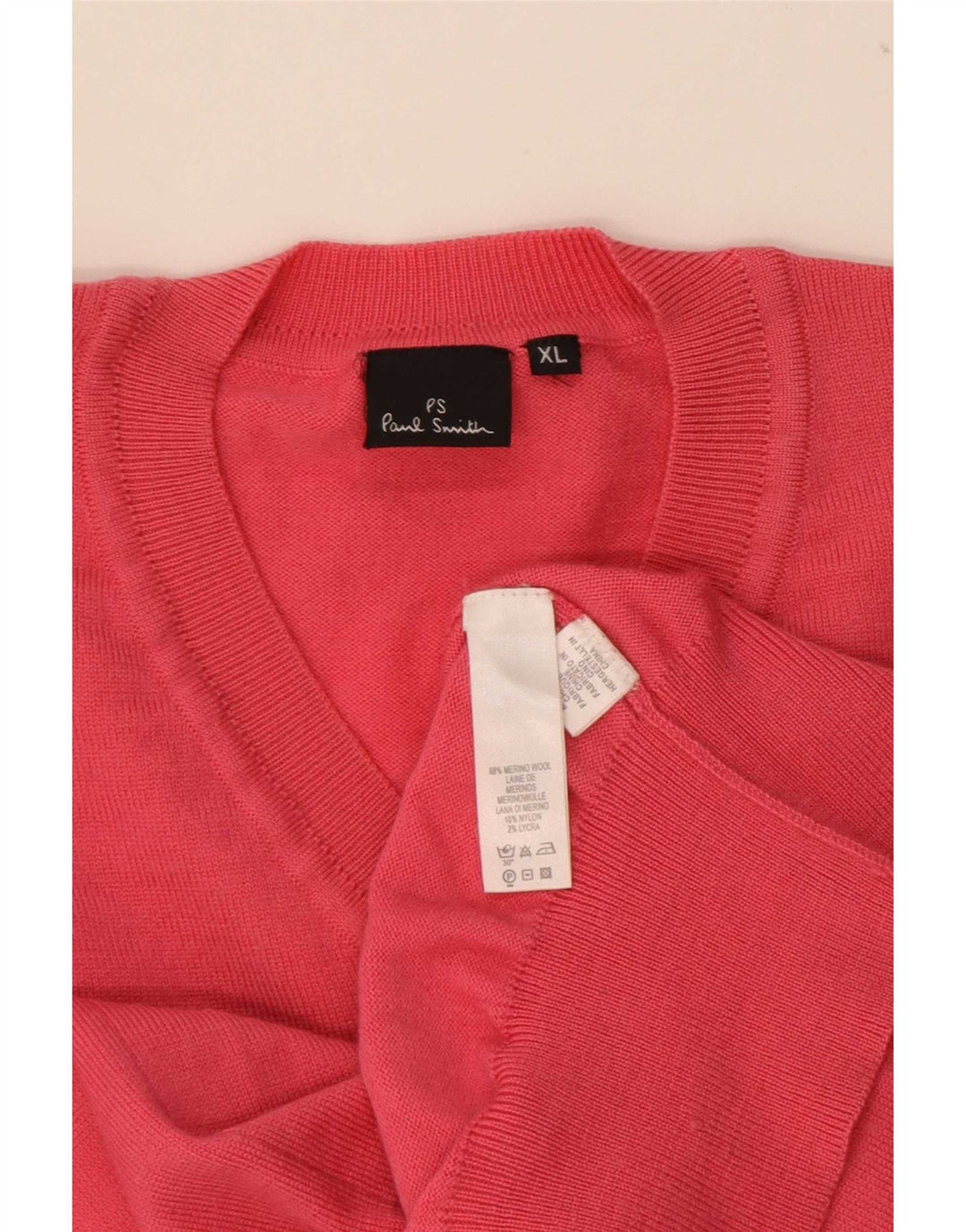 Maglione da uomo con scollo a V Paul Smith XL in lana rossa