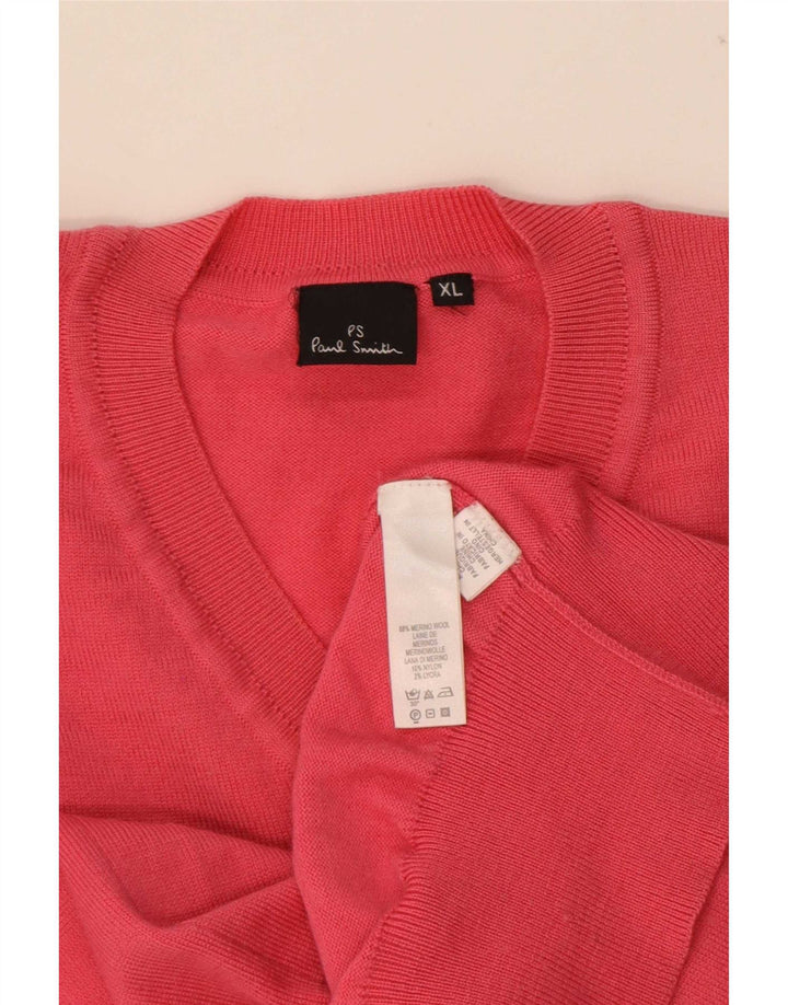 Maglione da uomo con scollo a V Paul Smith XL in lana rossa