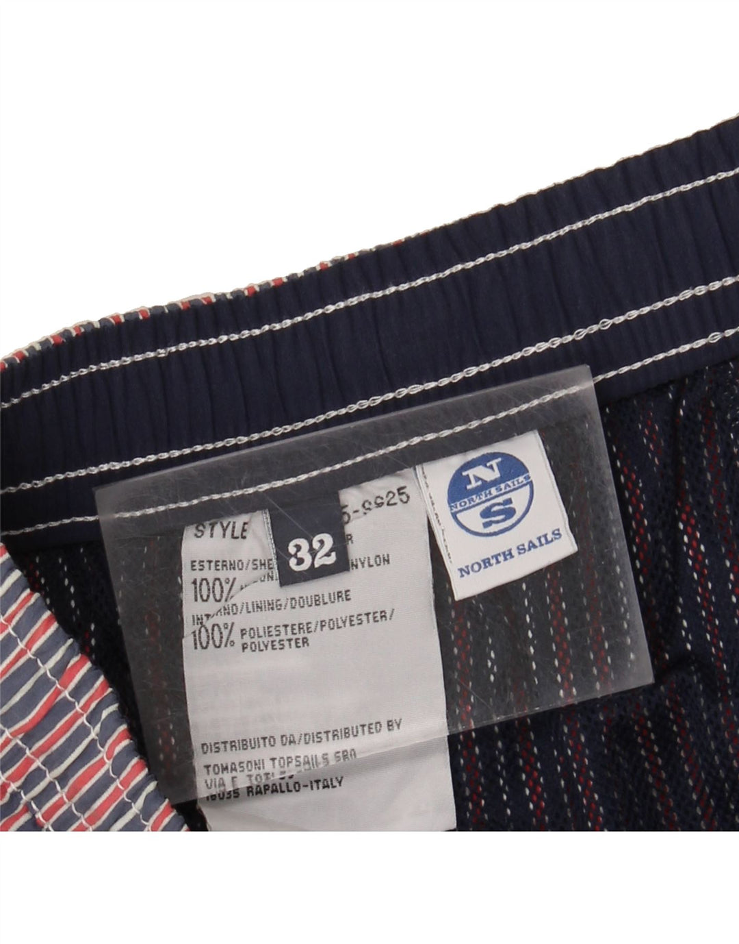 NORTH SAILS Mens Swimming Shorts Medium Red Striped Nylon Vintage North Sails and Second-Hand North Sails from Messina Hembry 