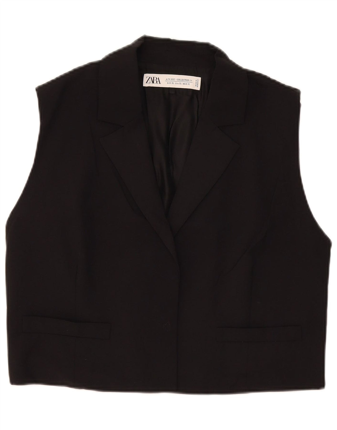 Gilet Zara da donna UK 18 XL viscosa nera