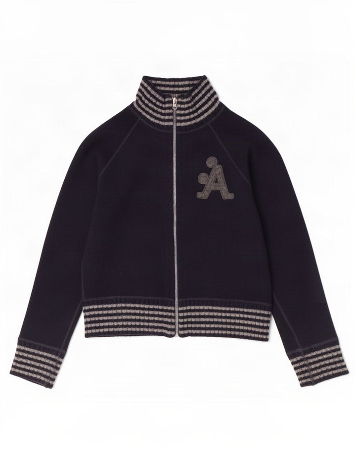 Giacca da tuta grafica da donna A-Style UK 10 piccola lana blu navy