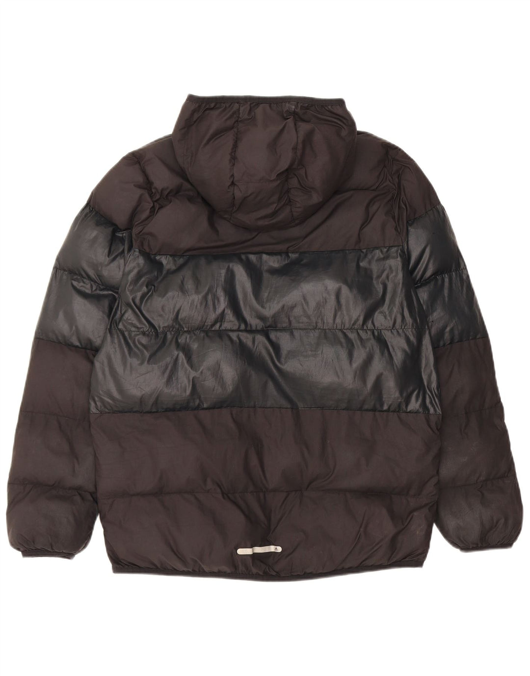 Giacca imbottita con cappuccio da donna ADIDAS UK 16 grande poliestere color block nero