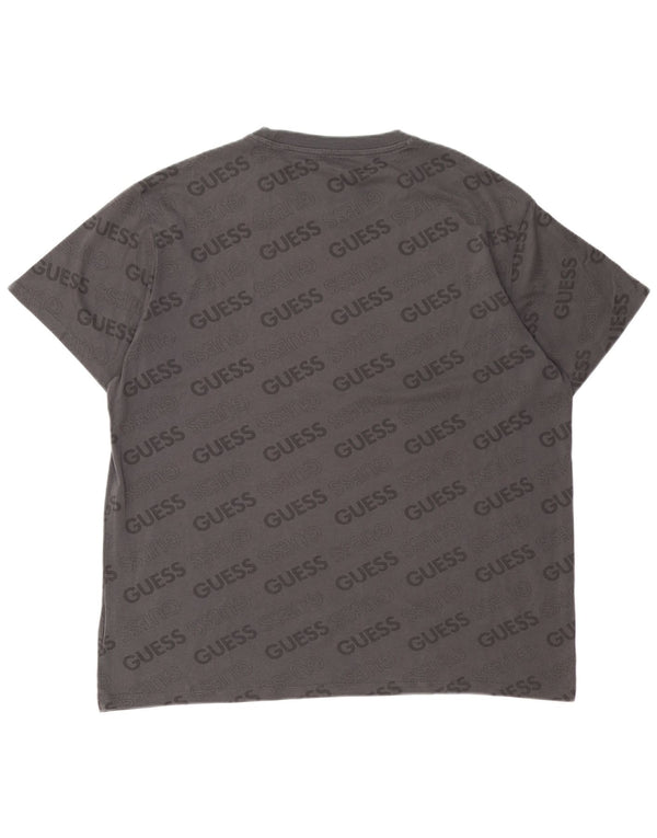T-shirt grafica da uomo Guess Top 2XL in cotone grigio