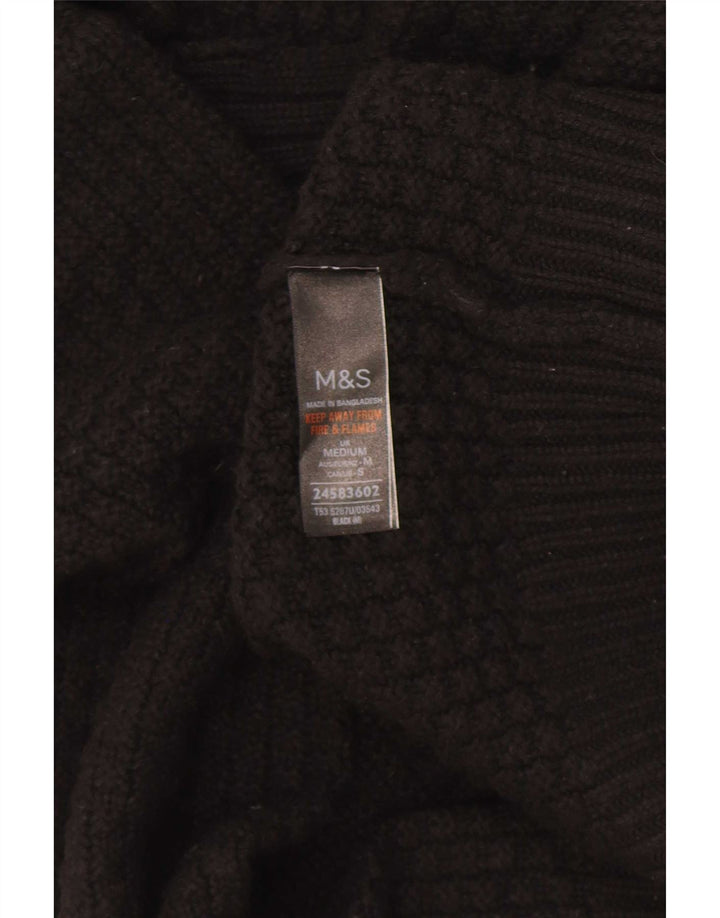 Maglione cardigan aperto corto da donna Marks & Spencer UK 12 medio nero