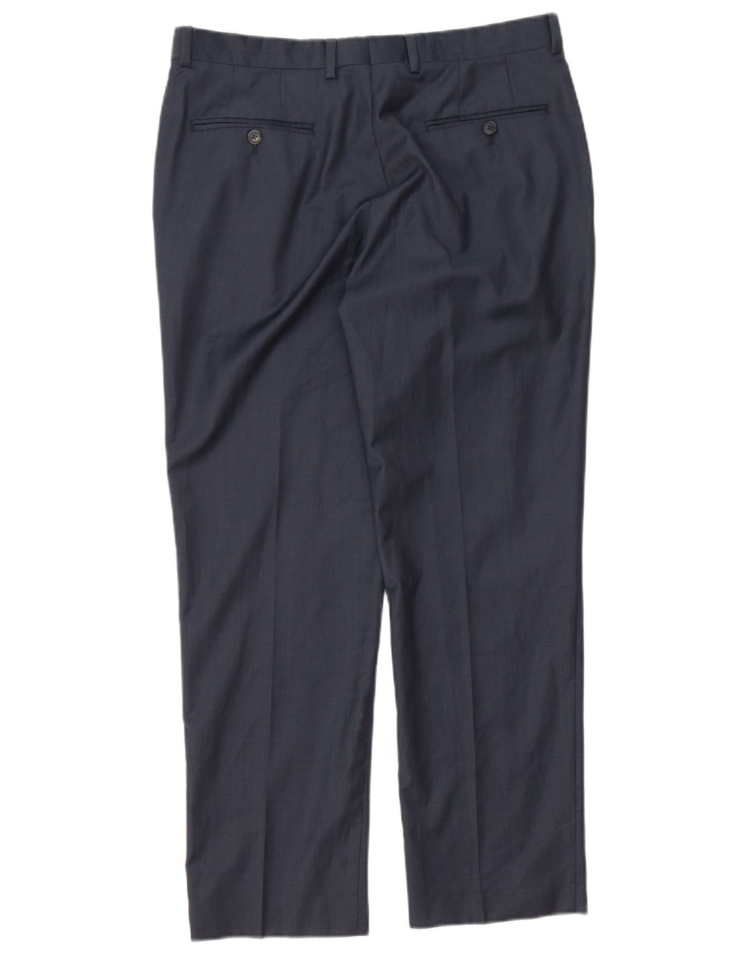 Pantaloni da abito dritti autografi da uomo Marks & Spencer W34 L29 blu navy