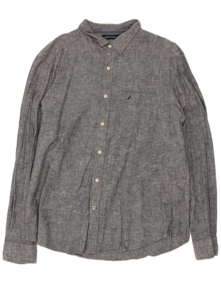 Camicia da uomo Nautica XL Lino screziato grigio