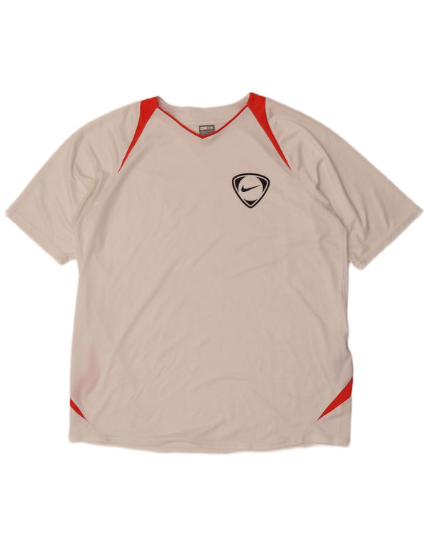 T-shirt da uomo Nike Top UK 47/48 2XL Poliestere color block bianco