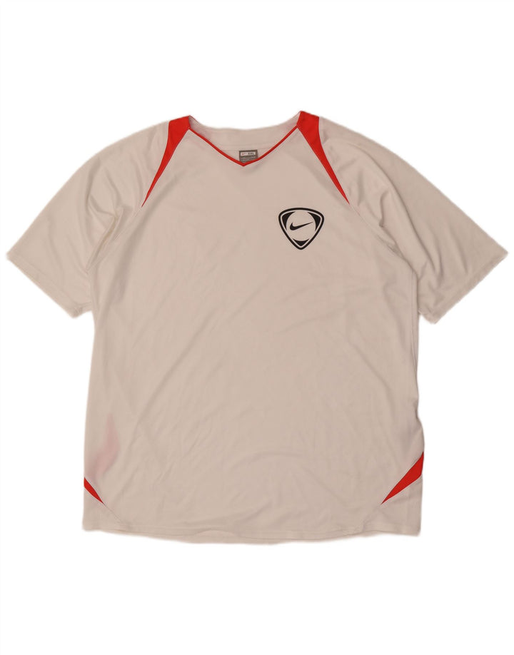 T-shirt da uomo Nike Top UK 47/48 2XL Poliestere color block bianco