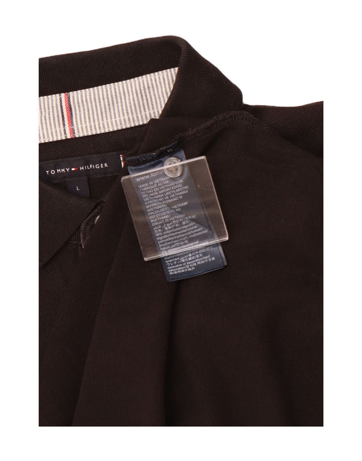 TOMMY HILFIGER Polo da uomo grande in cotone nero