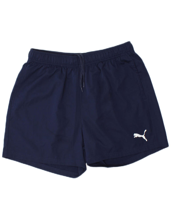 Pantaloncini sportivi da uomo Puma XL blu navy in poliestere