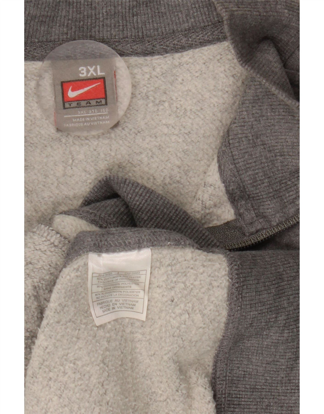Felpa Nike Uomo con zip e collo maglione 3XL cotone grigio