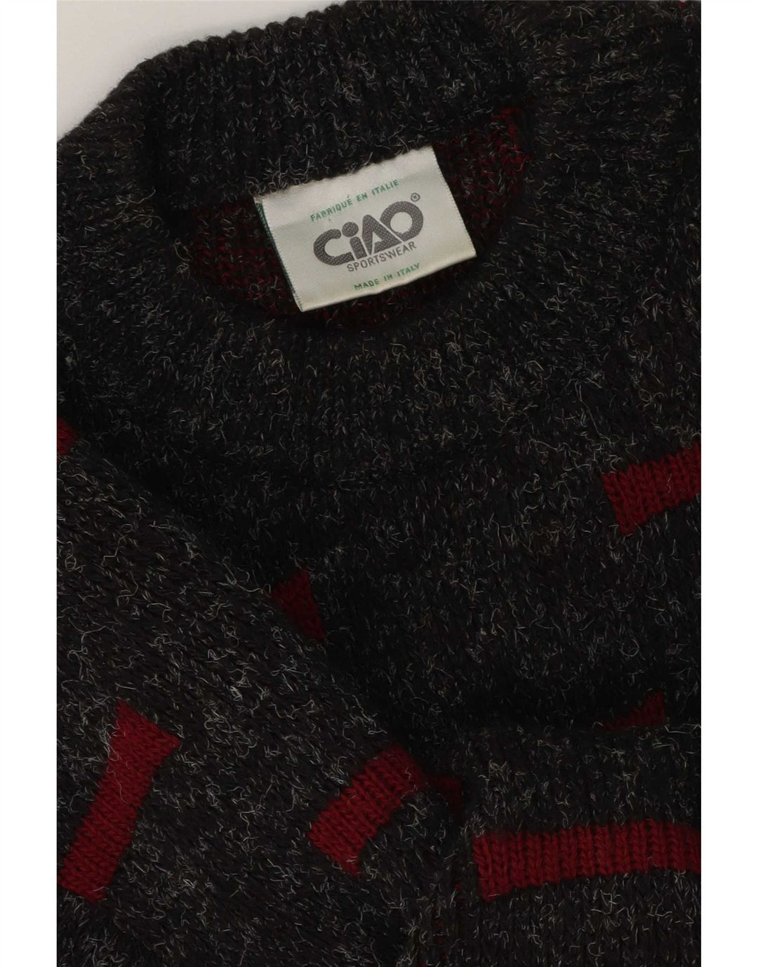Maglione maglione girocollo da uomo Ciao grigio medio geometrico