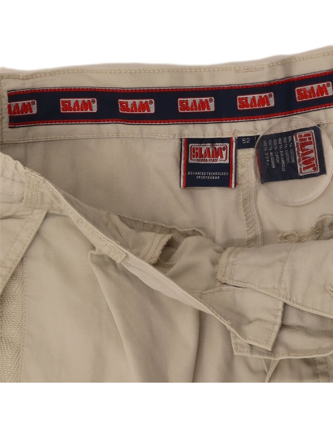 Pantaloncini cargo da uomo SLAM IT 52 XL W38 Cotone beige