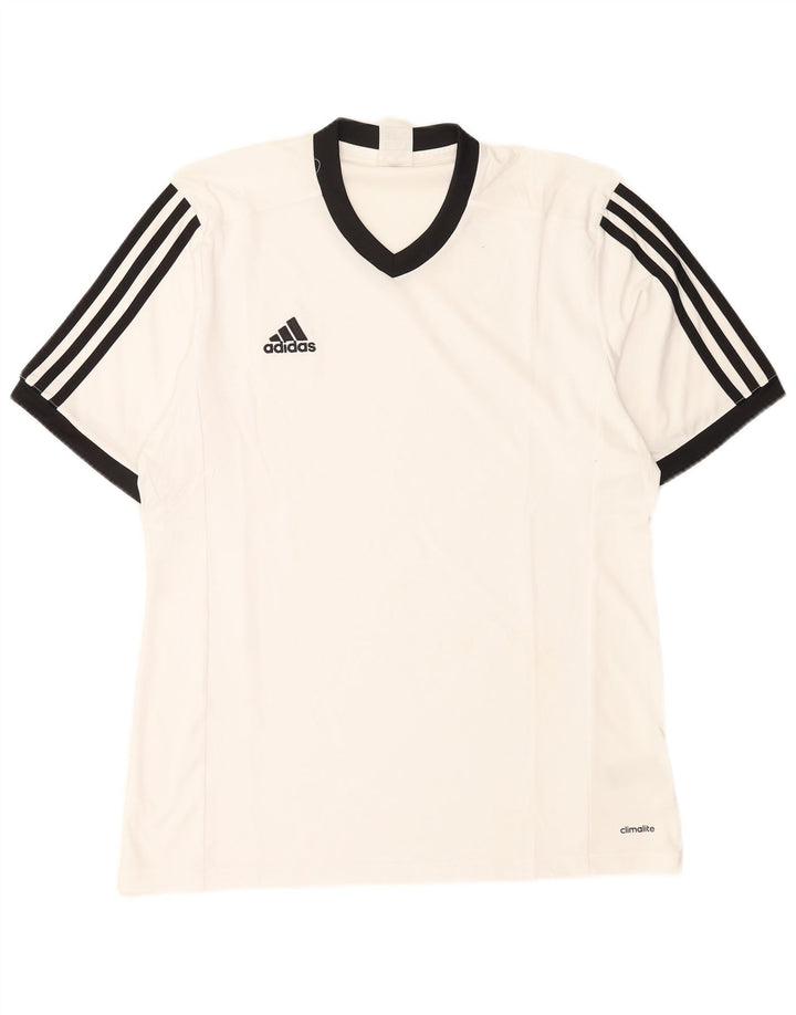 T-shirt Adidas Climalite da uomo, grande, in poliestere bianco