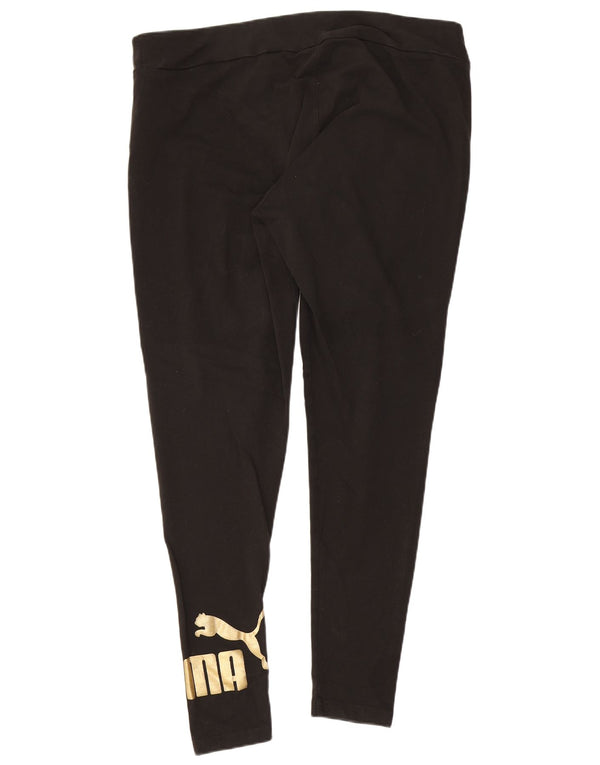 Leggings grafici da donna Puma UK 18 XL cotone nero