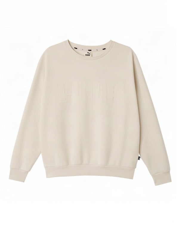 Felpa grafica da donna Puma Jumper UK 16 Large White Cotton