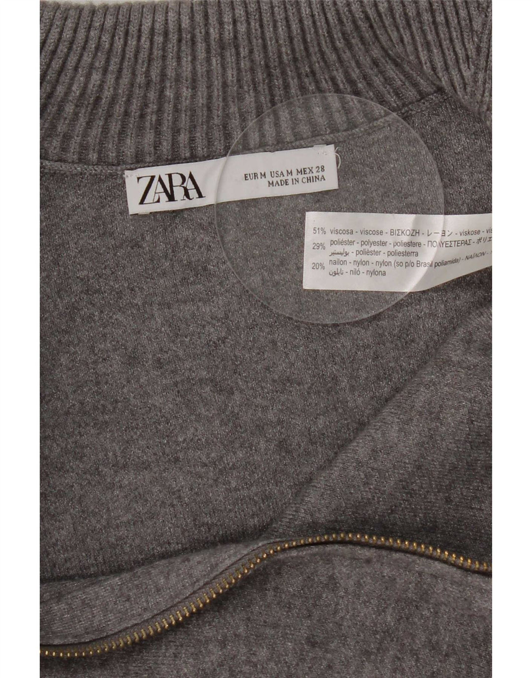 Maglione cardigan da donna Zara UK 12 Viscosa grigio medio