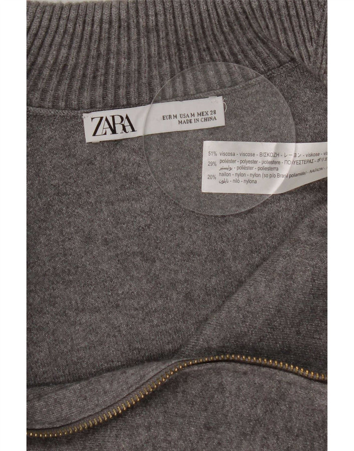 Maglione cardigan da donna Zara UK 12 Viscosa grigio medio