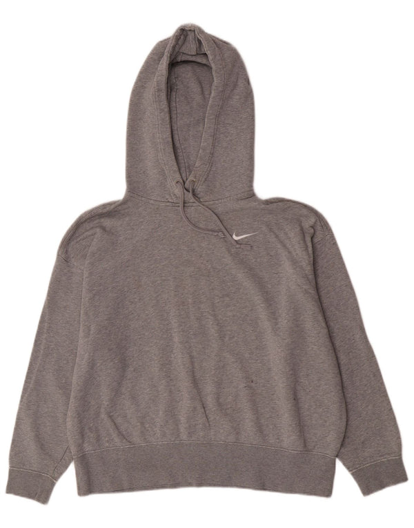 Felpa con cappuccio Nike da donna, vestibilità rilassata, UK 14, cotone grigio medio, sportivo