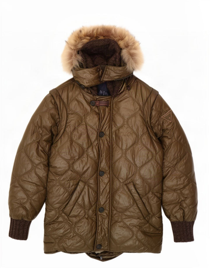 Cappotto imbottito con cappuccio da donna Iceberg US 8 medio kaki in poliammide