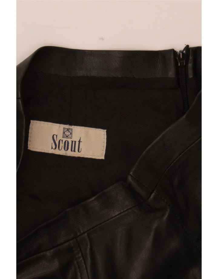 SCOUT Womens Leather Skirt W26 Small  Black Vintage Scout and Second-Hand Scout from Messina Hembry 