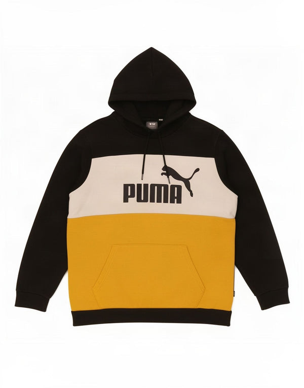 Felpa con cappuccio da uomo Puma, cotone color block medio nero