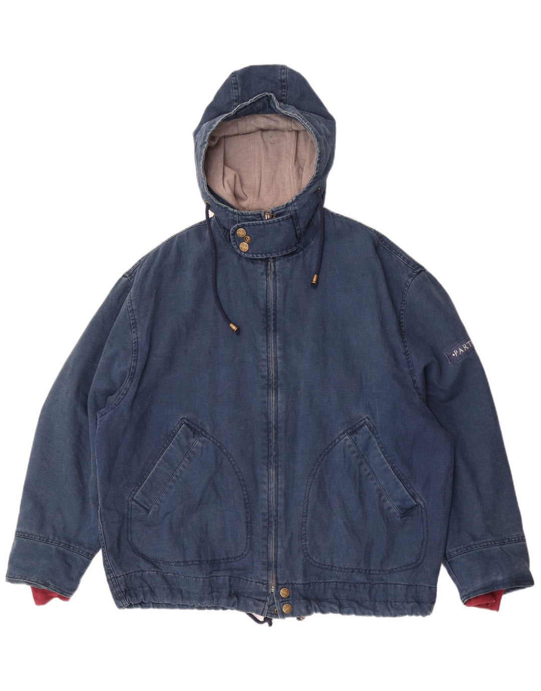 Parte seconda Giubbotto bomber da uomo vestibilità ampia con cappuccio UK 36 piccolo blu