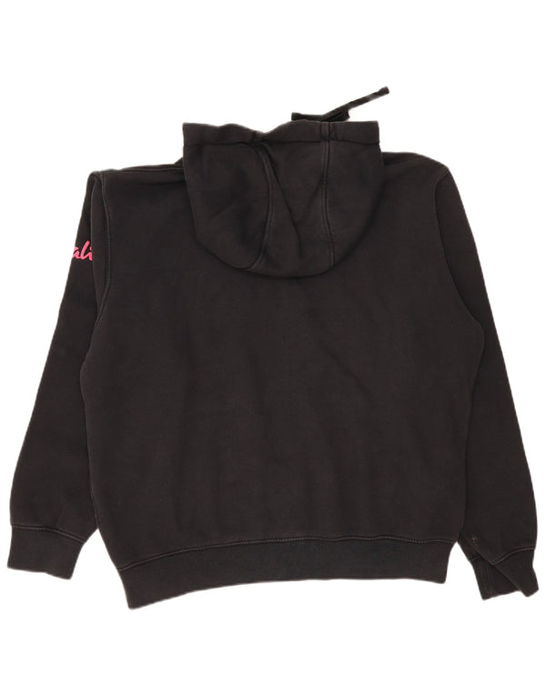 Felpa con cappuccio oversize grafica Nike da donna UK 14 cotone nero medio
