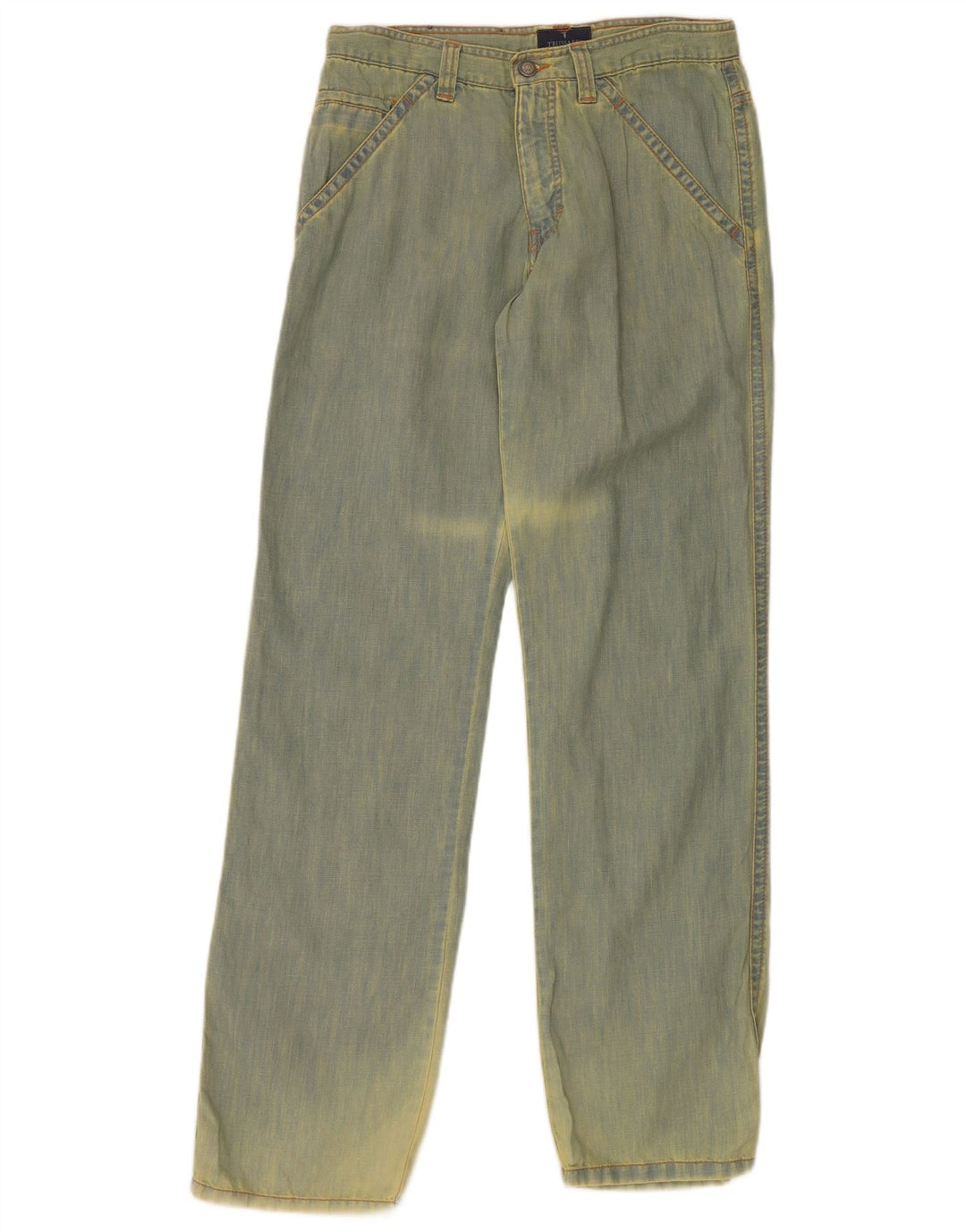 Jeans dritti da uomo Trussardi W29 L34 verde tie dye